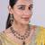 Green yellow gold premium designer american diamond and stone work necklace set