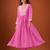 Pink cotton poly embroidered kurta set