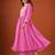 Pink cotton poly embroidered kurta set