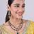 Green yellow gold premium designer american diamond and stone work necklace set