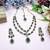 Green yellow gold premium designer american diamond and stone work necklace set