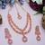 Pink rose gold premium designer american diamond and stone work necklace set