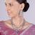 Purple rhodium premium designer american diamond and stone work necklace set