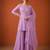 Lavender silk blend embroidered palazzo set