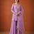 Lavender silk blend embroidered palazzo set