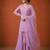 Lavender silk blend embroidered palazzo set