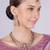 Pink yellow gold premium designer american diamond and stone work necklace set