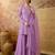 Lavender silk blend embroidered palazzo set