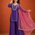 Purple silk blend embroidered palazzo set