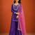 Purple silk blend embroidered palazzo set