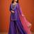 Purple silk blend embroidered palazzo set