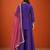 Purple silk blend embroidered palazzo set