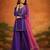 Purple silk blend embroidered palazzo set