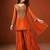 Orange silk blend embroidered palazzo set