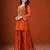 Orange silk blend embroidered palazzo set