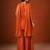 Orange silk blend embroidered palazzo set