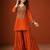 Orange silk blend embroidered palazzo set