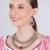 Pink yellow gold premium designer american diamond and stone work necklace set