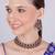 Purple yellow gold premium designer american diamond and stone work necklace set