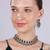 Green rose gold premium designer american diamond and stone work necklace set