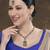 Green yellow gold premium designer american diamond and stone work necklace set