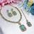Green yellow gold premium designer american diamond and stone work necklace set