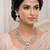 Pink yellow gold premium designer american diamond and stone work necklace set