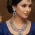 Blue yellow gold premium designer american diamond and stone work necklace set