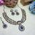 Blue yellow gold premium designer american diamond and stone work necklace set