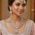 Pink rhodium premium designer american diamond and stone work necklace set