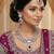 Purple rhodium premium designer american diamond and stone work necklace set