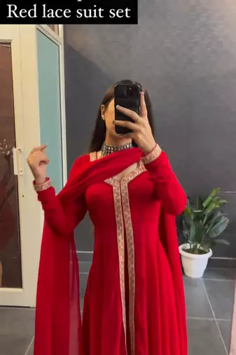 Red Georgette Salwar Suit
