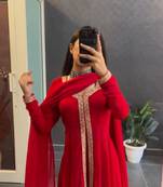Red Georgette Salwar Suit