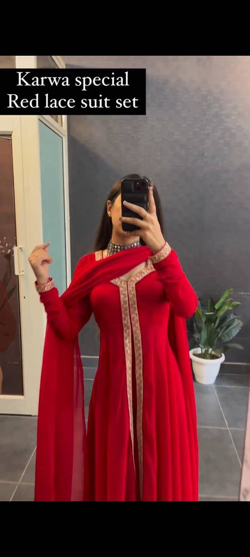 Red Georgette Salwar Suit