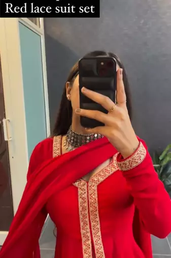 Red Georgette Salwar Suit