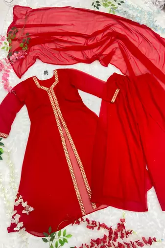 Red Georgette Salwar Suit