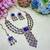 Blue yellow gold premium designer american diamond and stone work necklace set