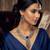 Blue yellow gold premium designer american diamond and stone work necklace set