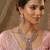 Pink yellow gold premium designer american diamond and stone work necklace set