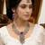 Purple yellow gold premium designer american diamond and stone work necklace set