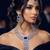 Blue rhodium premium designer american diamond and stone work necklace set