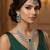 Green rhodium premium designer american diamond and stone work necklace set