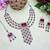 Maroon rhodium premium designer american diamond and stone work necklace set