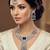 Blue rhodium premium designer american diamond and stone work necklace set