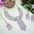 Pink rhodium premium designer american diamond and stone work necklace set
