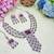 Purple rhodium premium designer american diamond and stone work necklace set