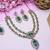 Green yellow gold premium designer american diamond and stone work necklace set