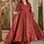 Red maslin digital printed wedding party festival casual ready anarkali palazzo pant salwar kameez