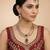 Maroon yellow gold premium designer american diamond and stone work necklace set