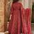 Red maslin digital printed wedding party festival casual ready anarkali palazzo pant salwar kameez